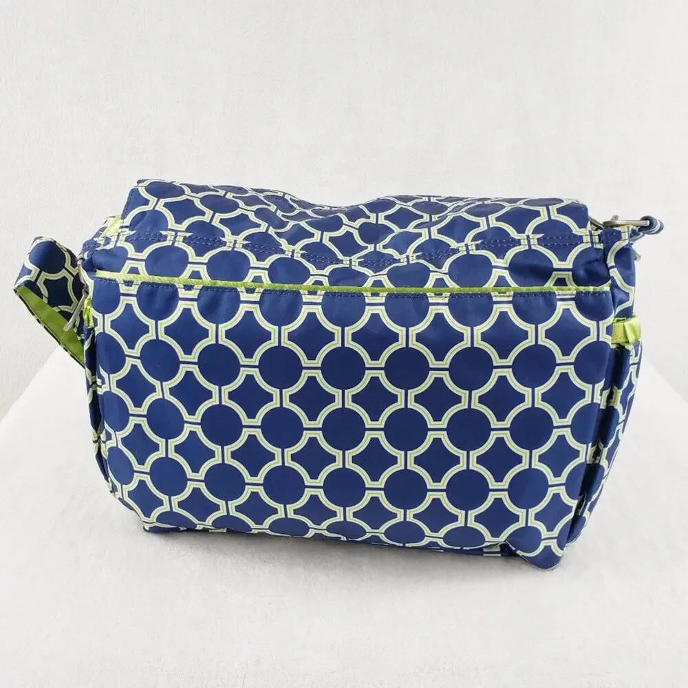 Ju-Ju-Be Diaper Bag Better Be in Royal Envy Blue White Multi Pocket Adjustable